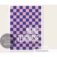 Schule Zeugnismappe Karo | Lila-Rosé - Einschulung Personalisiert Titelblatt Mit Oder Ohne Mappe Colorblocking Kariert Kästchen von HeyStephieShop