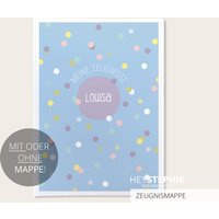 Schule Zeugnismappe Konfetti | Lila - Einschulung Personalisiert Titelblatt Mit Oder Ohne Mappe von HeyStephieShop