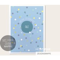 Schule Zeugnismappe Konfetti | Petrol - Einschulung Personalisiert Titelblatt Mit Oder Ohne Mappe von HeyStephieShop