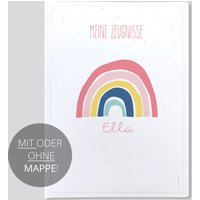 Schule Zeugnismappe Regenbogen | Rosa - Einschulung Personalisiert Titelblatt Mit Oder Ohne Mappe von HeyStephieShop