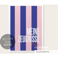 Schule Zeugnismappe Stripes | Lila-Rosé - Einschulung Personalisiert Titelblatt Mit Oder Ohne Mappe Colorblocking Linien- Streifen von HeyStephieShop