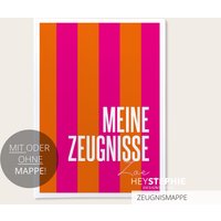 Schule Zeugnismappe Stripes | Rosa-Orange - Einschulung Personalisiert Titelblatt Mit Oder Ohne Mappe Colorblocking Linien- Streifen von HeyStephieShop