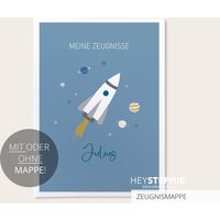 Schule Zeugnismappe Weltall - Einschulung Personalisiert Titelblatt Mit Oder Ohne Mappe von HeyStephieShop