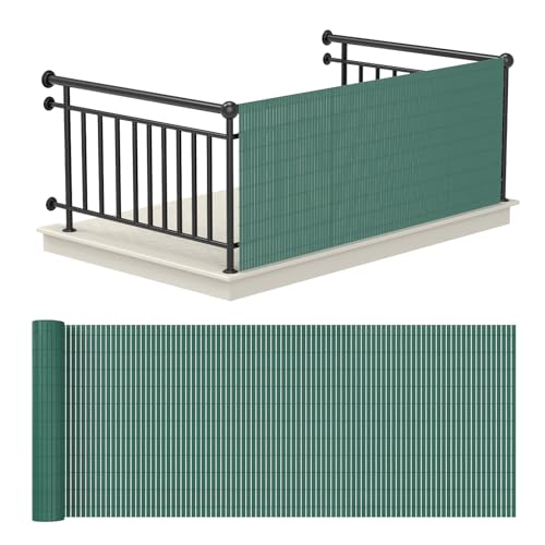 Kidsbuddy PVC Sichtschutzmatte,Sichtschutzzaun mit Kabelbindern,Wetterfest Sichtschutz für Garten Balkon Terrasse Sichtschutzzaun,Verstärkte Lamellen Sichtschutz,ohne Bohren Windschutz,Grün-0.8 * 3M von Kidsbuddy