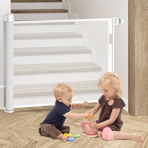 Kidsbuddy Treppenschutzgitter Ausziehbar,0-150cm,Einhändig Bedienbar,Türschutzgitter Absperrgitter für Babys und Hunde,Haustiere Kinder schutzgitter für Treppen/Türen/Innen& Außen,Weiß Kidsbuddy Treppenschutzgitter Ausziehbar,0-150cm,Einhändig Bedienbar,Türschutzgitter Absperrgitter für Babys und Hunde,Haustiere Kinder schutzgitter für Treppen/Türen/Innen& Außen,Weiß von Kidsbuddy