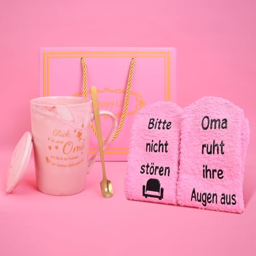Kidsicher Geschenk für Oma,Geschenke Set Tasse und Socken mit Geschenkbox,lustig Geschenkideen Omas Geburtstag Muttertag Weihnachten Kidsicher Geschenk für Oma,Geschenke Set Tasse und Socken mit Geschenkbox,lustig Geschenkideen Omas Geburtstag Muttertag Weihnachten von Kidsicher