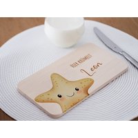Frühstücksbrett Mit Namen, Seestern, Frühstücksbrettchen Kinder, Babygeschenke, Geschenk 1. Geburtstag, Geburt Frühstücksbrett Mit Namen, Seestern, Frühstücksbrettchen Kinder, Babygeschenke, Geschenk 1. Geburtstag, Geburt von Kidslino
