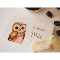 Frühstücksbrett Personalisiert, Eule, Frühstücksbrettchen Kinder, Babygeschenke, Geschenk 1. Geburtstag, Geburt Frühstücksbrett Personalisiert, Eule, Frühstücksbrettchen Kinder, Babygeschenke, Geschenk 1. Geburtstag, Geburt von Kidslino