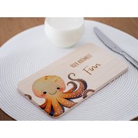 Frühstücksbrett Personalisiert, Oktopus, Frühstücksbrettchen Kinder, Babygeschenke, Geschenk 1. Geburtstag, Geburt Frühstücksbrett Personalisiert, Oktopus, Frühstücksbrettchen Kinder, Babygeschenke, Geschenk 1. Geburtstag, Geburt von Kidslino