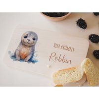 Frühstücksbrett Personalisiert, Robbe, Frühstücksbrettchen Kinder, Babygeschenke, Geschenk 1. Geburtstag, Geburt Frühstücksbrett Personalisiert, Robbe, Frühstücksbrettchen Kinder, Babygeschenke, Geschenk 1. Geburtstag, Geburt von Kidslino