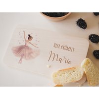 Frühstücksbrettchen Kinder, Ballerina, Frühstücksbrett Personalisiert, Babygeschenke, Geschenk 1. Geburtstag, Geburt von Kidslino