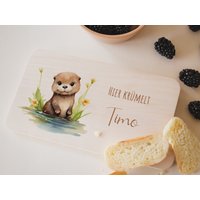Frühstücksbrettchen Kinder, Otter, Frühstücksbrett Personalisiert, Babygeschenke, Geschenk 1. Geburtstag, Geburt von Kidslino