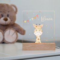 Nachtlicht Mit Namen Giraffe - Personalisiertes Baby Geschenk Zur Geburt Personalisiert Nachtlampe Kinderzimmer Babygeschenk von Kidslino