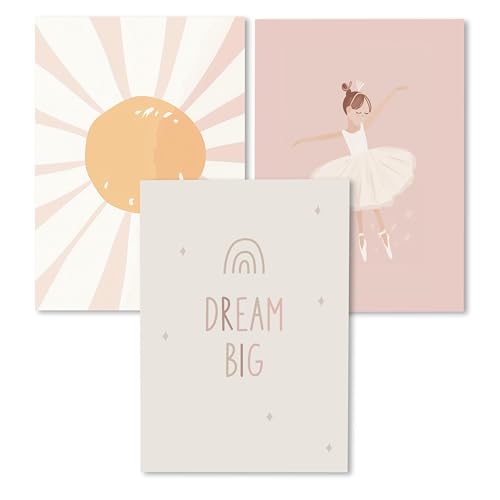Kidsmood - Affirmationsposter für Kinderzimmer - Ermutigende bilder fürs Kinderzimmer Mädchen & Jungen – Babyzimmer Deko – Wandbilder Tiere für Kinderzimmer deko [Dream Big |30x40 cm ] von Kidsmood