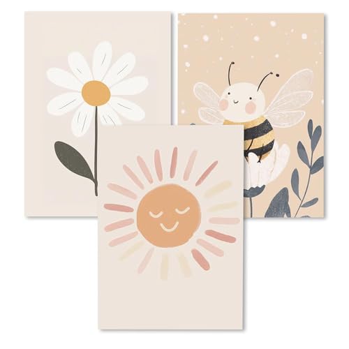 Kidsmood - Affirmationsposter für Kinderzimmer - Ermutigende bilder fürs Kinderzimmer Mädchen & Jungen – Babyzimmer Deko – Wandbilder Tiere für Kinderzimmer deko [Sonnenglück |21x30 cm ] von Kidsmood
