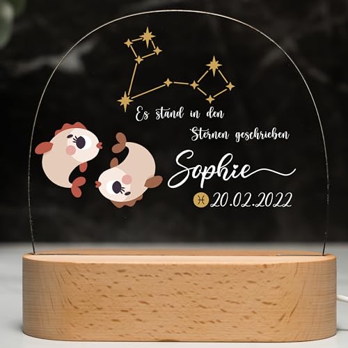 Kidsmood Nachtlampe mit Wunschnamen, Individuelle Nachttischlampe Kinder, Niedliches Nachtlicht für Babys, Personalisierte Geschenke für Babys, Geschenk zur Geburt von Kidsmood