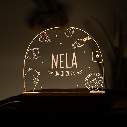 Kidsmood - Personalisiertes Nachtlicht Kinder – Dimmbares Stilllicht mit Namen | LED Nachttischlampe 3 Lichtmodi | Gravur Lampe Kinderzimmer, Geschenk zur Geburt, Taufgeschenke für Mädchen & Jungen Kidsmood - Personalisiertes Nachtlicht Kinder – Dimmbares Stilllicht mit Namen | LED Nachttischlampe 3 Lichtmodi | Gravur Lampe Kinderzimmer, Geschenk zur Geburt, Taufgeschenke für Mädchen & Jungen von Kidsmood