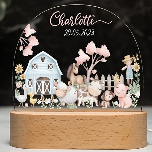 Kidsmood – Nachtlicht personalisiert mit Namen – LED Nachttischlampe Kinder dimmbar – Geschenkidee zur Geburt, Taufe, Baby Shower & Geburtstag - Kinderzimmer Deko für Mädchen & Jungen von Kidsmood