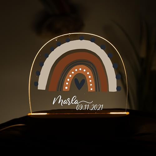 Kidsmood - Nachtlicht Kinder mit Wunschnamen, personalisierte Nachtlampe dimmbar - Mit niedlichem Tiermotiv als Personalisierte Geschenke Kinder zur Taufe, Geburt, Ostern & Babygeschenke von Kidsmood