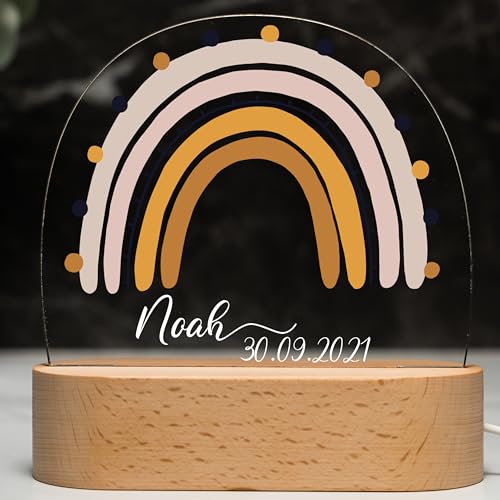 Kidsmood - Nachtlicht Kinder mit Wunschnamen, personalisierte Nachtlampe dimmbar - Mit niedlichem Tiermotiv als Personalisierte Geschenke Kinder zur Taufe, Geburt, Ostern & Babygeschenke von Kidsmood