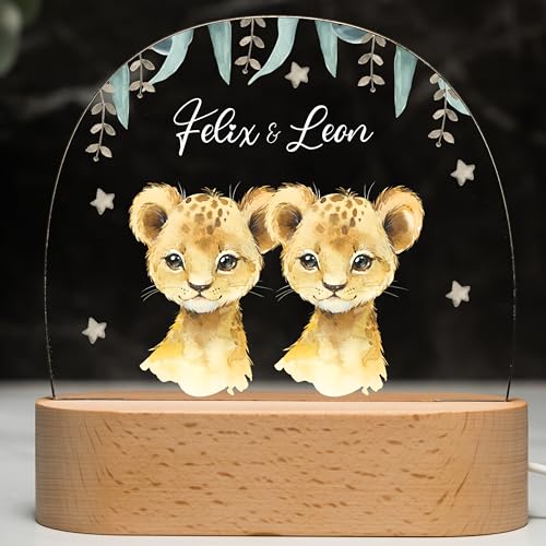 Kidsmood - Nachtlicht Kinder mit Wunschnamen, personalisierte Nachtlampe dimmbar - Mit niedlichem Tiermotiv als Personalisierte Geschenke Kinder zur Taufe, Geburt, Ostern & Babygeschenke von Kidsmood