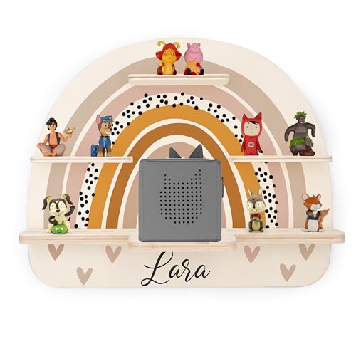 KIDSMOOD Toniebox Regal für Kinderzimmer, personalisiert mit Wunschnamen, Wandregal zur Aufbewahrung von Musikbox und Toniefiguren [50x40x17,5 cm] von KIDSMOOD