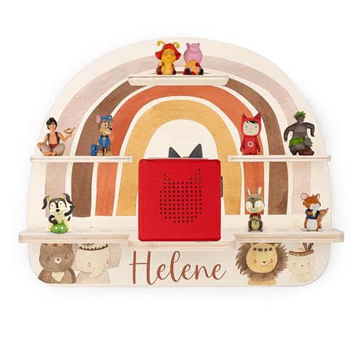 KIDSMOOD Toniebox Regal für Kinderzimmer, personalisiert mit Wunschnamen, Wandregal zur Aufbewahrung von Musikbox und Toniefiguren [50x40x17,5 cm] von KIDSMOOD