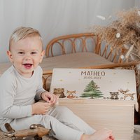 Personalisierte Baby-Erinnerungskiste Mit Name, Geschenk Zur Geburt, Taufgeschenk, Erinnerungsbox Baby, Babygeschenk Mädchen Junge, Memorybox von Kidsmood