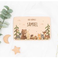 Personalisiertes Frühstücksbrettchen Fürs Kind Mit Waldtier-Motiv - Kita Kind, Schulkind, Gravur Und Name, Geschenk Zur Geburt Taufe von Kidsmood