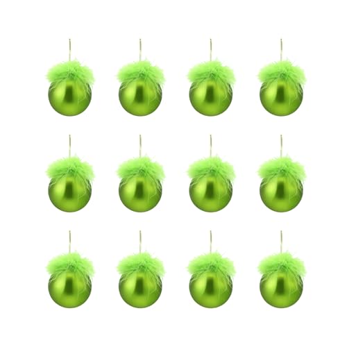 12 Pcs Helle Samtige Plüsch Weihnachtsbaumball Premium Urlaubsdekoration Für Häuser Fenster Party Dekoration Buntes Plüsch Baum Ornament Set von KieTeiiK