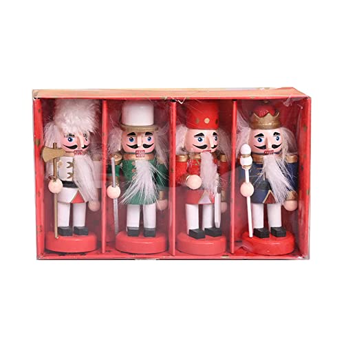 4 Teile/Satz Weihnachten Nussknacker Ornament Holz Stehenden König Figuren Dekoration Home Party Liefert Geschenk Für Kinder Erwachsene Weihnachten Fenster Dekoration Party Liefert Möbel Kreatives von KieTeiiK