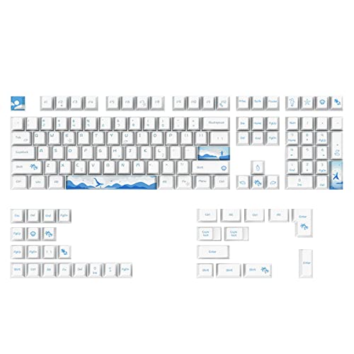 Cherry Profile 108 Tasten Tastenkappen Für Mechanische Gaming Tastatur PBT Dye Sub Tastenkappe Dolphin Electronics Spieltastaturen Mechanische Tastenkappen Pbt Niedlicher Weißer Delphin von KieTeiiK