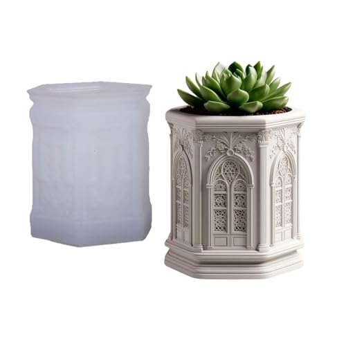 Detaillierte Kirchenfenster Silikonform Für Harz Blumentöpfe Kerzenbecher Kerzenhalter Und Home Decoration Silikonform Für Harzprojekte von KieTeiiK