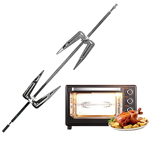 Edelstahl Hähnchenbräter Gabel Drehbar Backen Braten Hähnchengabel BBQ Hähnchengabel für Outdoor Grills Grillgabel Kurz von KieTeiiK