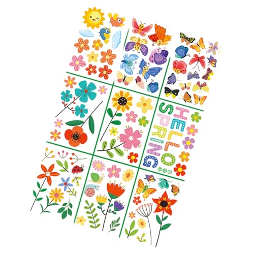 Federfenster Klammerdekorationen Wiederverwendbare Blumen Und Schmetterling PVC Aufkleber Easy Wasseraktiviertes Design Für Abnehmbare Blumenfenster Klumpen Für Heimbüro von KieTeiiK