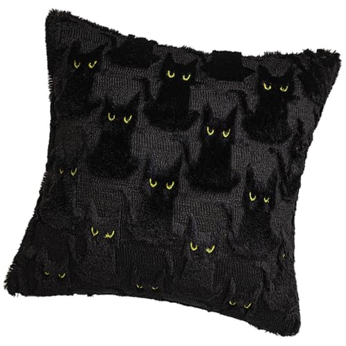 Halloween Schwarze Katzen Plüsch Tufted Kissenabdeckung Kunstkissen Hülle Für Sofa Schlafzimmer Urlaub Halloween Black Cats Kissenabdeckung Halloween Schwarze Katzen Plüsch Tufted Kissenabdeckung Kunstkissen Hülle Für Sofa Schlafzimmer Urlaub Halloween Black Cats Kissenabdeckung von KieTeiiK
