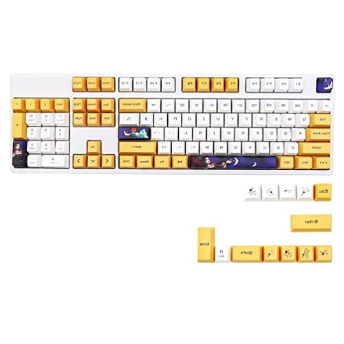 KieTeiiK 117 Tasten/Set OEM Profil Benutzerdefiniertes Spiel Zhaojun Figur Tastenkappen PBT Farbsublimation Für Schlüsselabdeckung Für MX DZ60 GK61 SK6 OEM Profil Mx Stil Tastenkappen Set Weiß von KieTeiiK