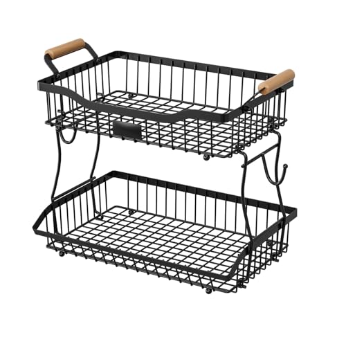 KieTeiiK Doppelstufe Eisenlagerregal Für Früchte Rahmen Easy Assembly Badezimmer Küche Organisatoren Metallzähler Organisatoren von KieTeiiK