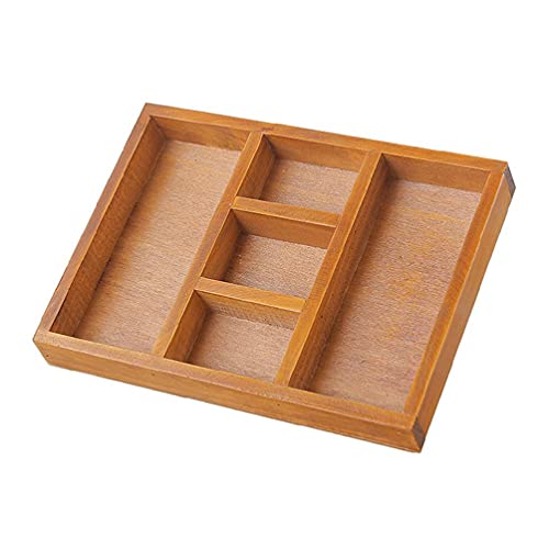 KieTeiiK Holz Utensilien Schubladen Organizer Mit 5 Fächern Besteckkasten Küchenbesteck Küchenmesser Tablett von KieTeiiK