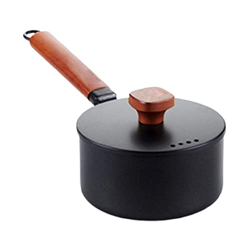 KieTeiiK Nonstick Sauce Pan Milk Pan with Lid Small Pot with Lid Iron Material Sauce Pans Small Sauce Pot Ergonomic Wooden Handle Saucepan Set Stainless Steel von KieTeiiK