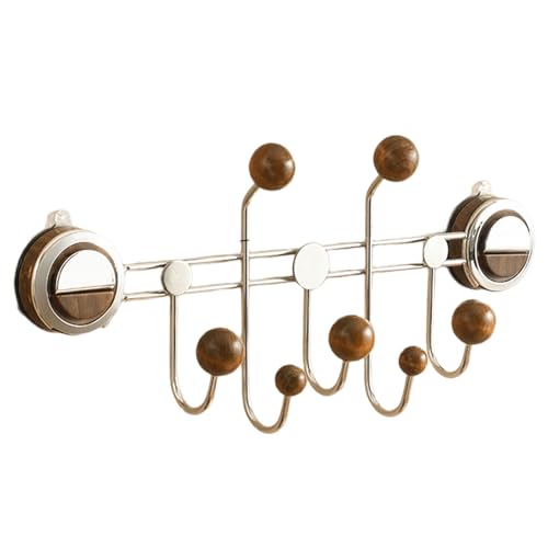 KieTeiiK Saugnapf Tür Haken Für Hängende Mantel Und Taschen Starke Ladungskapazität Metallkleidung Badezimmer Multifunktional Rotierender Hakenregal Haushaltsaufbewahrung von KieTeiiK