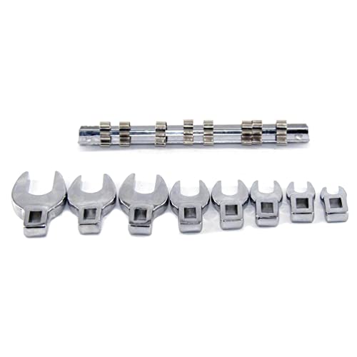 Krähenfüße-Schraubenschlüssel-Set, 3/8-Zoll-Antrieb, metrischer Hahnenfußschlüssel-Set, Karbonstahl, 10 mm, 11 mm, 13 mm, 14 mm, 16 mm, 18 mm, 19 mm, 22 mm, 3/8 Zoll Ratschenschlüssel von KieTeiiK