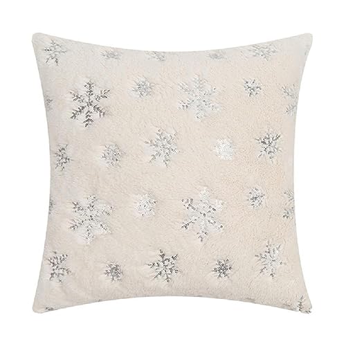 Schneeflocke Druck Kissenbezug Sofa Couch Dekoration Kissenbezug Kissenbezug Perfekt für Weihnachtsdekorationen Elegante Schneeflocke Druck Kissenbezug Auto Kissenbezug Sofa Kissen Fall Bett Kissen von KieTeiiK