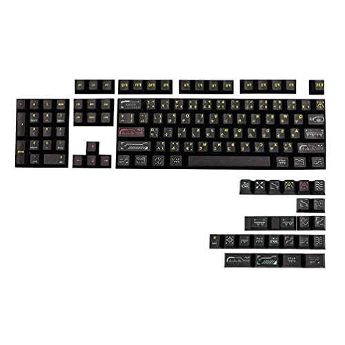 Tastenkappen PBT Standard Fünfseitige Dye Sub Prozess Tastenkappe 128 Tasten Kirschprofil Für FH60 GK61 64-108 Tasten Tastatur Farbsublimations Tastenkappen von KieTeiiK