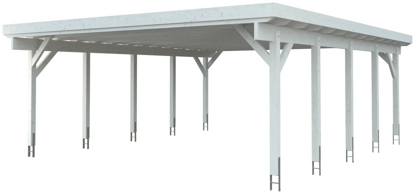 Kiehn-Holz Doppelcarport KH 330 / KH 331, BxT: 634x754 cm, 225 cm Einfahrtshöhe, Stahl-Dach, versch. Farben von Kiehn-Holz