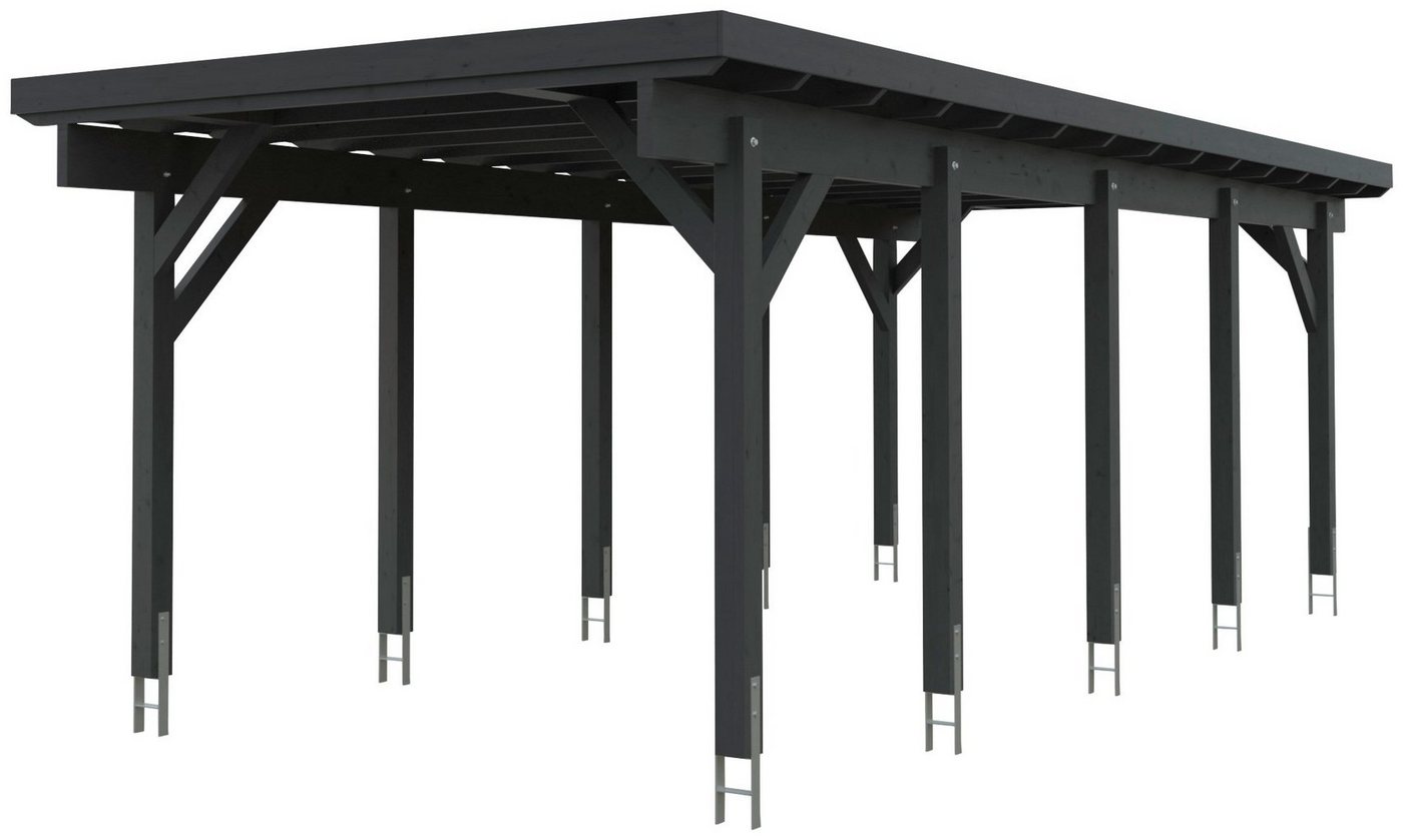 Kiehn-Holz Einzelcarport KH 320 / KH 321, BxT: 344x754 cm, 225 cm Einfahrtshöhe, Stahl-Dach, versch. Farben von Kiehn-Holz