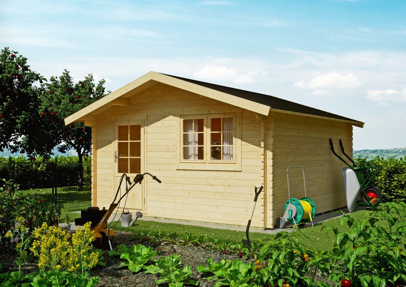 Kiehn-Holz Gartenhaus Fronberg, BxT: 455x453 cm, aus naturbelassenem Fichtenholz von Kiehn-Holz