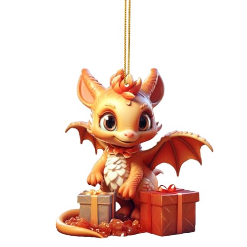 Drachen Baby Acryl Weihnachtsanhänger, Weihnachten Hängedeko,Weihnachtsdekorationen Figuren zum Aufhängen,Süßes Weihnachten Ornament für (B, One Size) von Kielsjajd