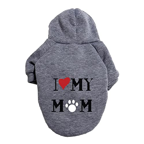 Hundepullover I Love My MOM / I Love My DAD Brief Druck Hundekleidung Große und kleine Hundepullover Haustierpullover Hundekleidung Haustierkleidung Kleidung Hundemantel Winter XS-9XL (a-Grey, M) von Kielsjajd