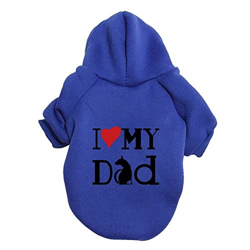 Hundepullover I Love My MOM / I Love My DAD Brief Druck Hundekleidung Große und kleine Hundepullover Haustierpullover Hundekleidung Haustierkleidung Kleidung Hundemantel Winter XS-9XL (b-Blue, L) von Kielsjajd